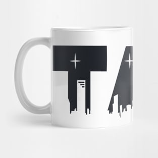 Tau Cityscape Letters Mug